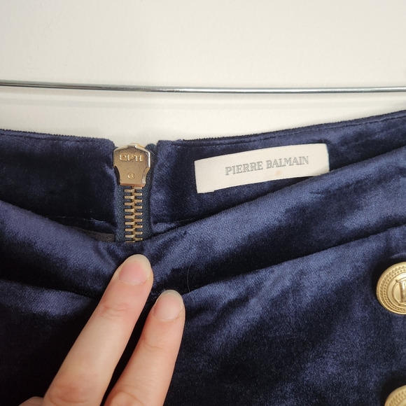 Pierre Balmain Dark Blue Velour 4 Button Highrise Straight Leg Pants Size 40 EU - Picture 7 of 16